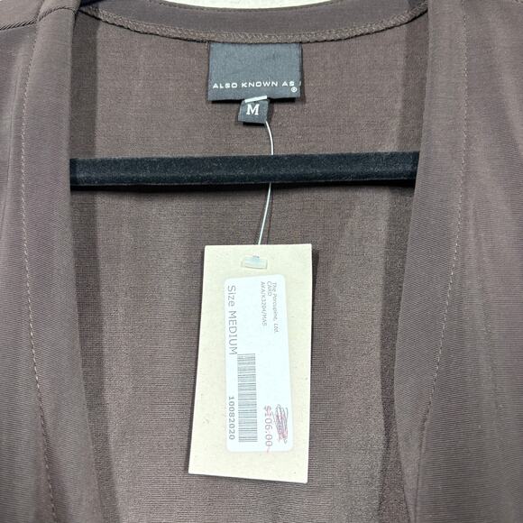Also Known As Medium One Button Cardigan Brown Nylon Blend V Neck Long Sleeves - Picture 3 of 9
